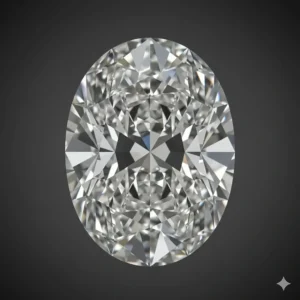Close-up view of a flawless 4 carat oval diamond for an engagement ring.