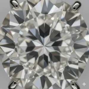 Magnified view showing the beautiful brilliant cut facets of the 5-carat oval stone.
