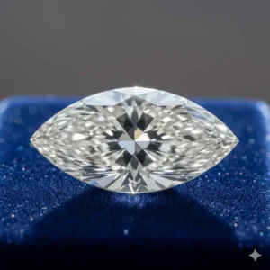 Detailed shot focusing on the clarity and fire of a high-quality marquise cut diamond, capturing light perfectly.
