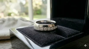 mens high polish diamond wedding