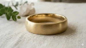 A man wearing a black modern matte surface band while typing on a laptop.