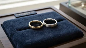 Weighing the physical properties in classic gold wedding bands vs platinum wedding bands regarding density and comfort.