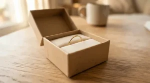 Budget-friendly diamond wedding bands for women displayed in a modern gift box