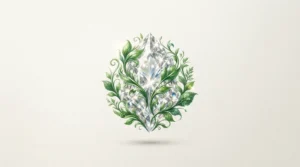 Eco-friendly concept illustration related to choosing a lab grown vs natural diamond ring.